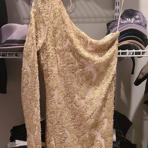 Sequined one shoulder dress